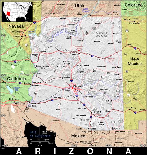 Az · Arizona · Public Domain Maps By Pat The Free Open Source
