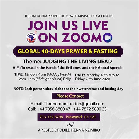 May 2020 be full of health and wealth. 40 DAYS PRAYER AND FASTING - Throneroom (Trust) Ministry