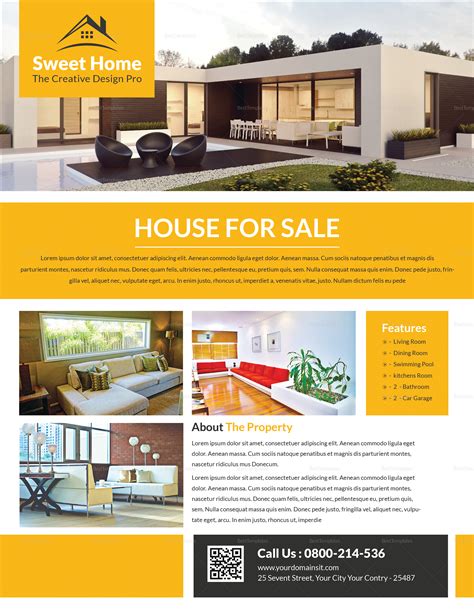 Custom Real Estate Flyer Design Template In Word Psd Publisher