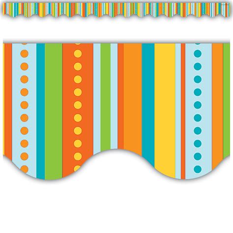 Zany Stripes Scalloped Border Trim Tcr5580 Teacher Created Resources