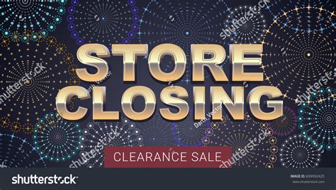 Store Closing Vector Illustration Background Fireworks Stock Vector