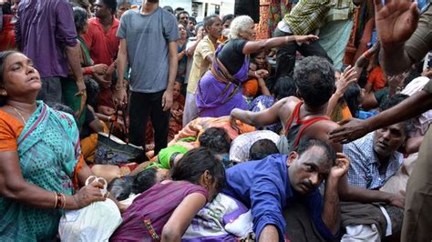 India At Least 12 Dead In Temple Stampede Bbc News