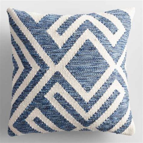Outdoor pillow inserts if you don't want to make an insert to hold the stuffing, you can pick up premade pillow forms designated for outdoor use. Blue and Ivory Geometric Indoor Outdoor Throw Pillow ...