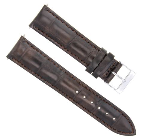 Ewatchparts 19mm Gator Leather Watch Band Strap For Mens Breitling