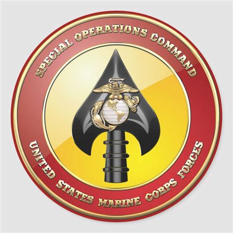 Usmc Special Operations Command Marsoc 3d Classic Round Sticker