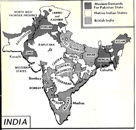 A News Bureau Map Of Undivided India From August 1947 Pre Partition
