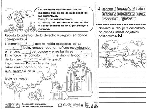 Los Adjetivos Calificativos 3er Grado Para Imprimir Spanish Lessons