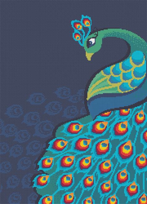 Beautiful Peacock Series No Cross Stitch Tapestry PDF Etsy