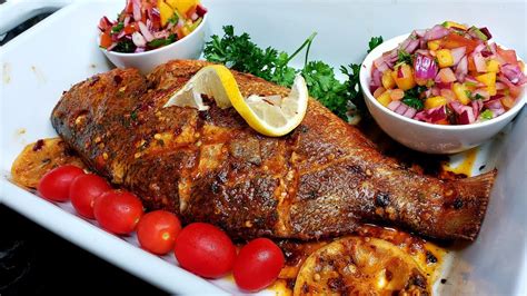 Caribbean Grilled Whole Red Snapper With Caribbean Salsa Youtube