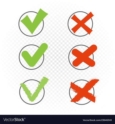 Round Check Box Set Yes No Sign Royalty Free Vector Image