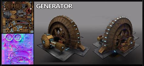 3d Model Stylized Steampunk Generator Vr Ar Low Poly Cgtrader