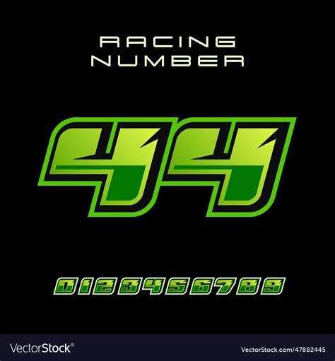 Racing Number 44 Design Template Royalty Free Vector Image