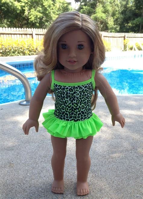 New American Made One Piece Double Ruffled Swimsuit To Fit 18 Etsy Swimwear Girls One Piece