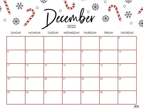 Printable Monthly Calendar December 2022