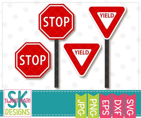 Stop Sign Svg Yield Sign Svg Dxf Eps  Png Scrapbook Etsy