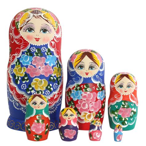 Other Action Figures Matryoshka Set Of 7 Nesting Dolls Madness Russian Wooden Dolls Toy For