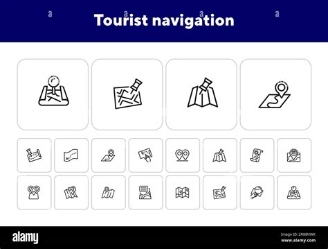 Tourist Navigation Icon Set Stock Vector Image And Art Alamy