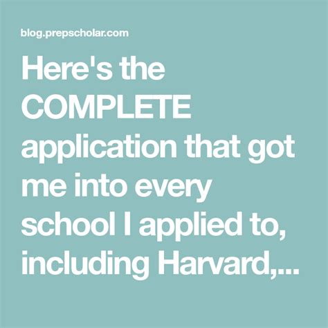 Heres The Complete Application That Got Me Into Every School I Applied
