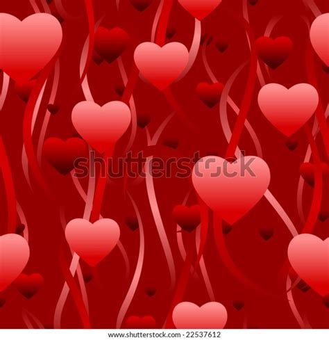 Seamless Vector Love Background Hearts Streamers Stock Vector Royalty