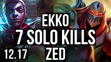 Ekko Vs Zed Mid Rank Ekko M Mastery Solo Kills Legendary