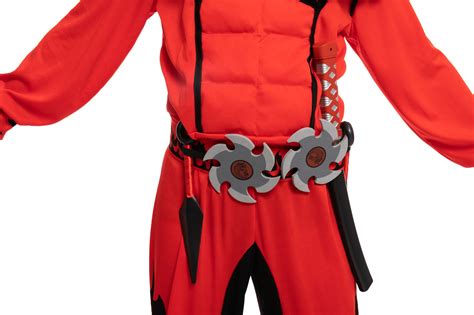 Child Boy All Red Ninja Costume Spooktacular Spooktacular Creations