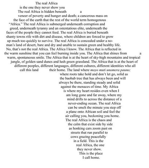 African Poem Africa Poverty And Hunger African