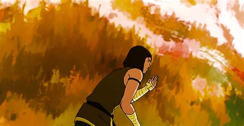 This Is One Of The Few Times That You See Korra Use Airbending As