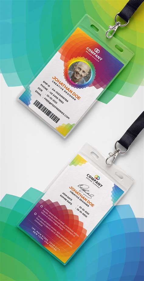 The most common creative id card material is paper. 30+ Best ID Card and Lanyard Templates 2020 (PSD, Vector ...