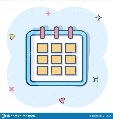Vector Cartoon Calendar Agenda Icon In Comic Style Reminder