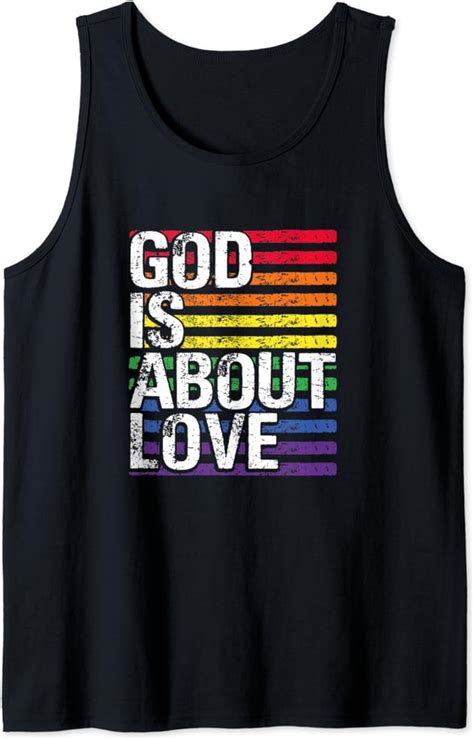 Amazon Com God Is About Love Gay LGBT Proud Rainbow Flag Tank Top
