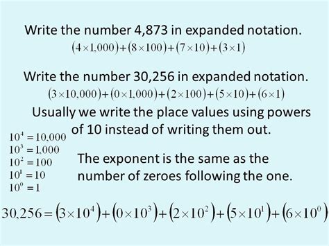 Expanded Notation Expanded Form The Number 4 Powers Of 10 Exponents