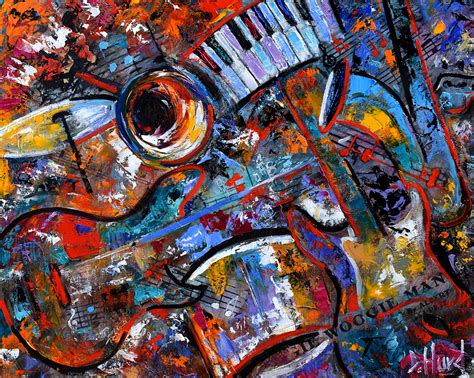 Debra Hurd Original Paintings And Jazz Art Abstract Music Painting Art Musical Instruments