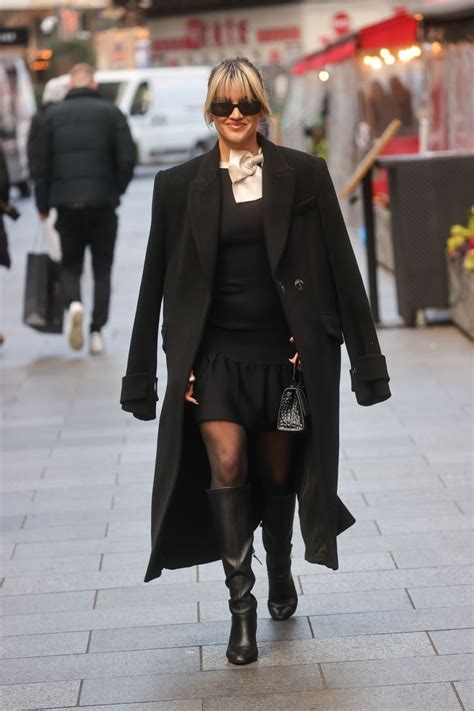 Ashley Roberts In A Black Mini Dress With A Beige Bow London 1207
