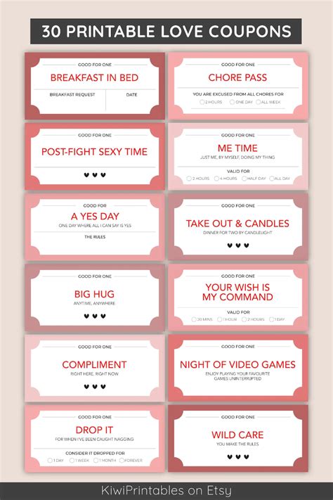 Fun Love Coupon Book Valentines Day Coupons Love Coupons Gift For Him Husband Gift