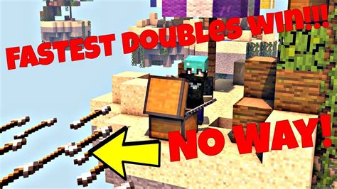 Minecraft Fastest Doubles Bedwars Ever Hypixel Doubles Bedwars