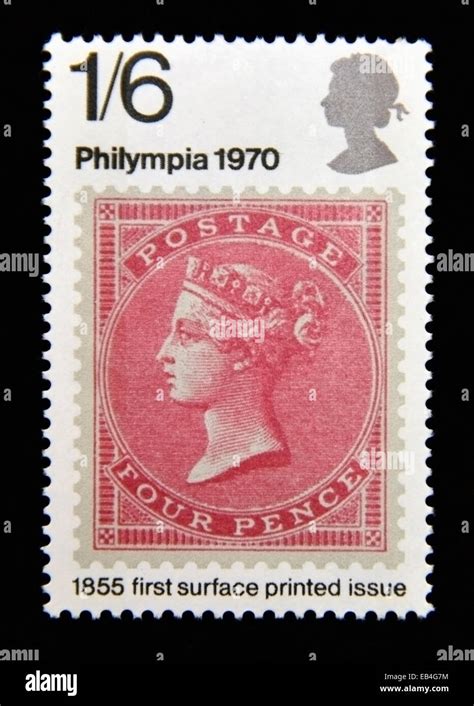 Postage Stamp Great Britain Queen Elizabeth Ii Philympia 1970