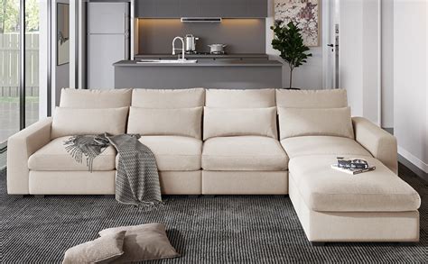 P Purlove Modern Upholstered Sectional Sofa Couch Set