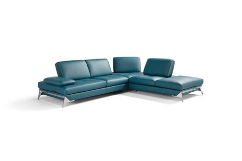 Nova Domus Andrea Modern Blue Leather Sectional Sofa