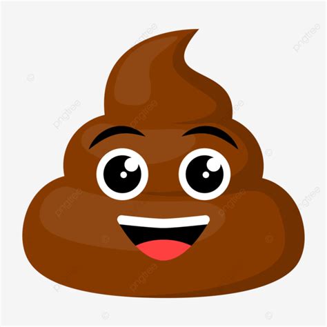 Cute Poop Emoji With Happy Face Vector Poop Emoticon Happy Png And