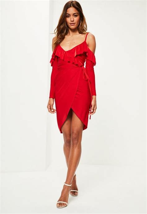 Robe Portefeuille Rouge Marina Mode