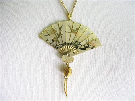 Vintage Gold Fan Necklace