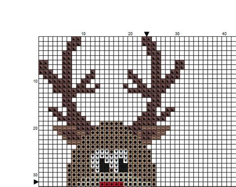 christmas reindeer cross stitch pattern pdf easy holiday deer etsy in 2021 cross stitch