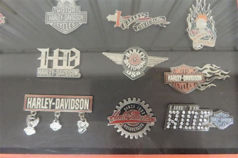 Harley Davidson Lapel Pin Collection Framed 25 Total Pins Mcsherry