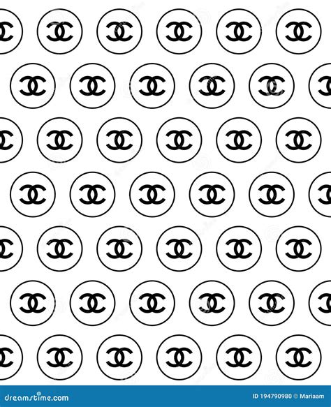 Coco Chanel Background Design Pattern With Black Chanel Logo Over