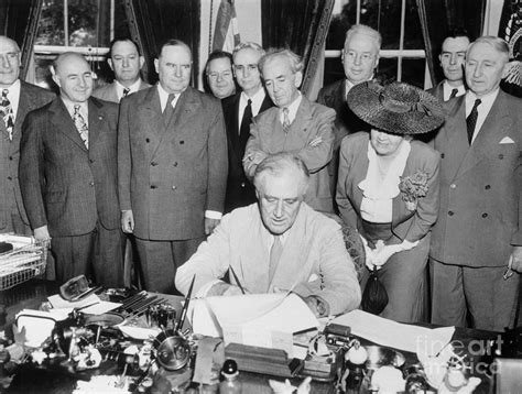 President Franklin Roosevelt Signing Gi Photograph By Bettmann Fine