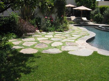 We were just starting to map. Transition from grass to ground cover between flag stones ...