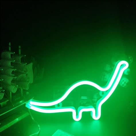 Tonger® Green Dinosaur Wall Led Neon Light Sign Dark Green Aesthetic