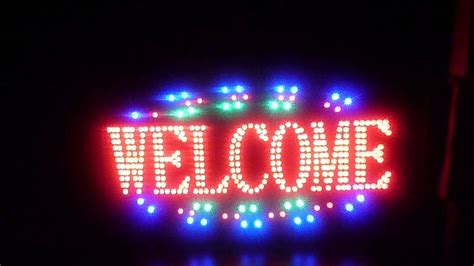 Welcome Led Sign 70x40cm Youtube