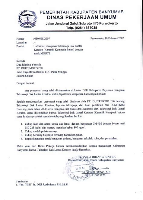 Surat Dinas - Dira Rianing Yonesih | DregevonCI II
