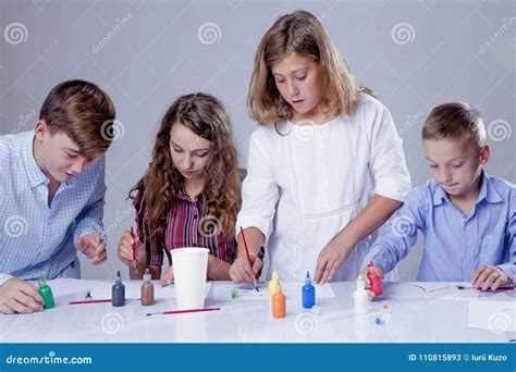 Cute Children Painting Pictures Talent Creativity Development